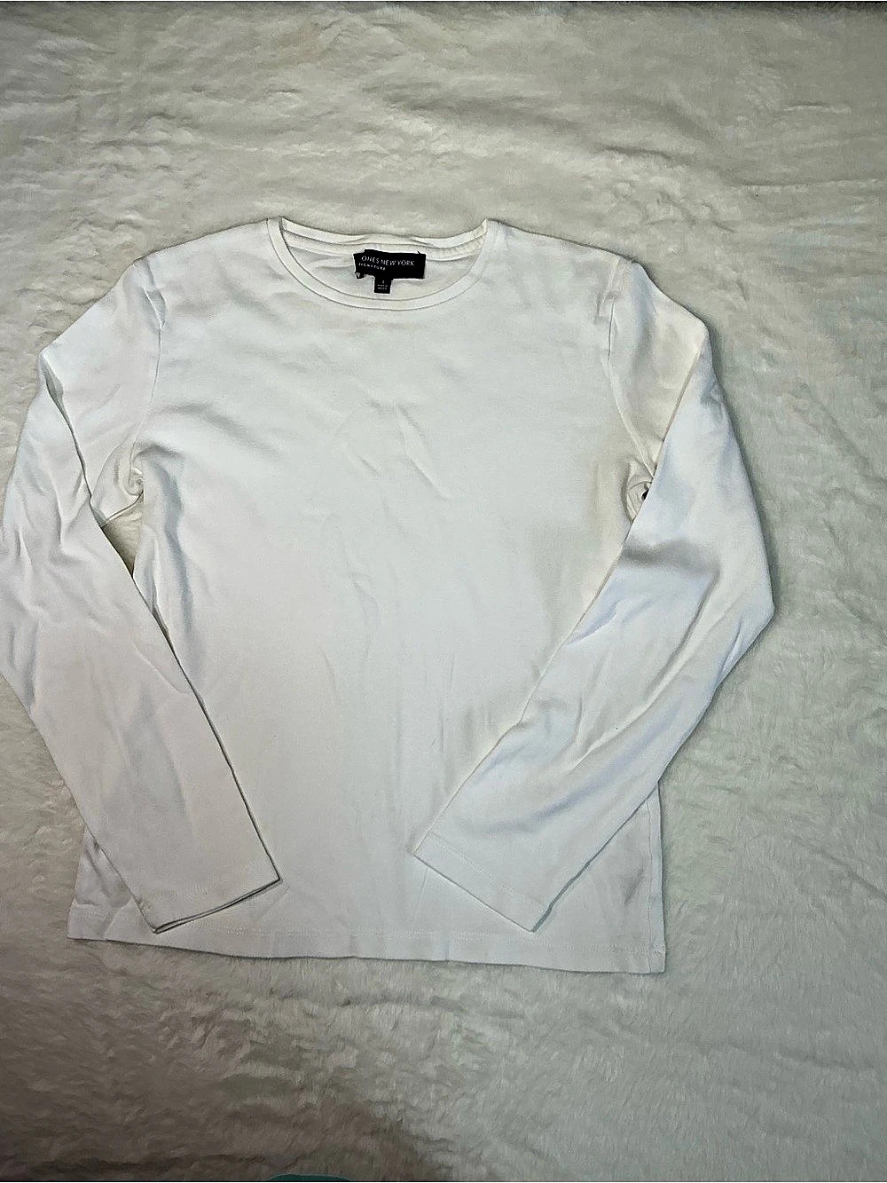 Jones New York Long Sleeve Tee in White Size XL Like New